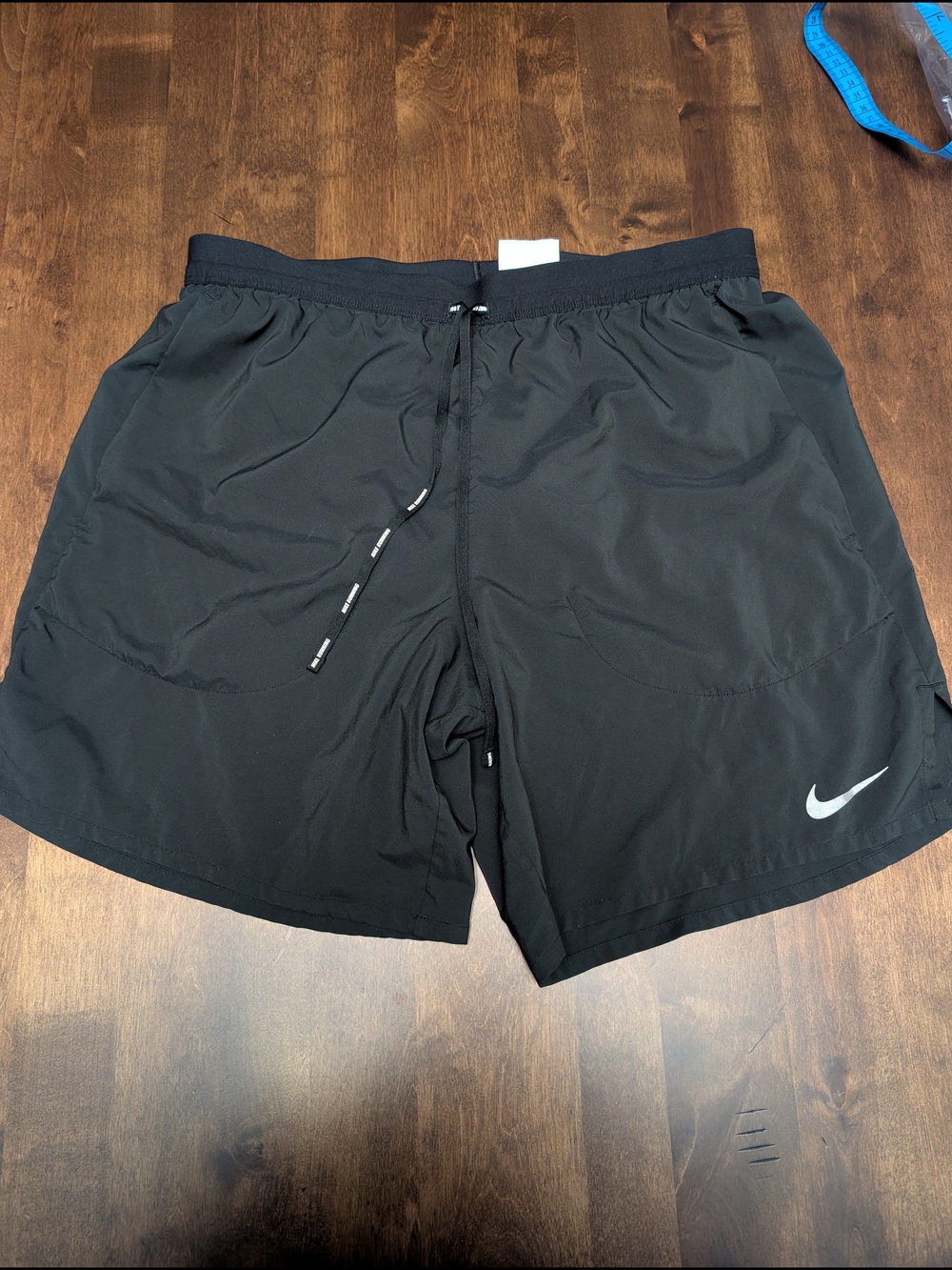 Nike Dri Fit Black Athletic Shorts with Swoosh And Brief Liner